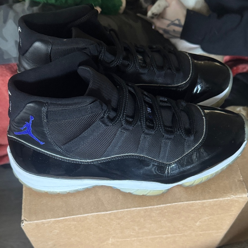 Black and Blue High-Top Sneakers